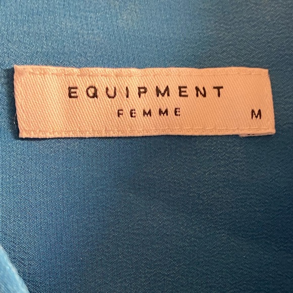 Equipment Femme silk blouse button front turquoise Medium - Picture 8 of 9
